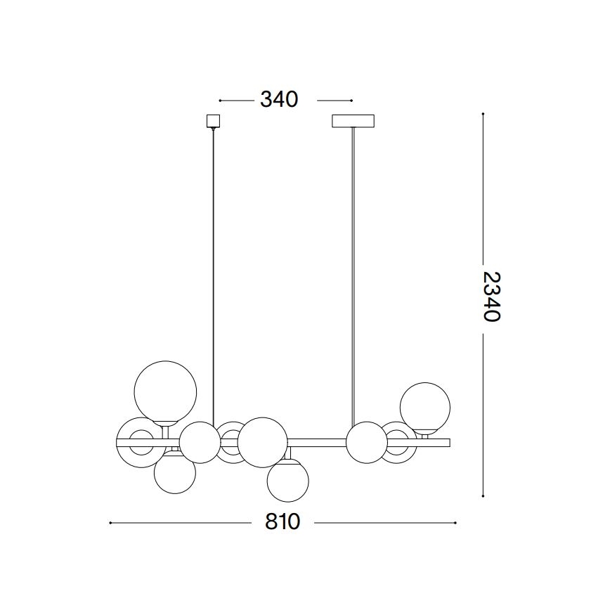 Ideal Lux - LED Luster na lanku PERLAGE 10xG9/3W/230V zlatá