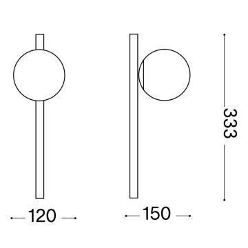 Ideal Lux - LED Nástenné svietidlo BINOMIO 1xG9/3W/230V zlatá