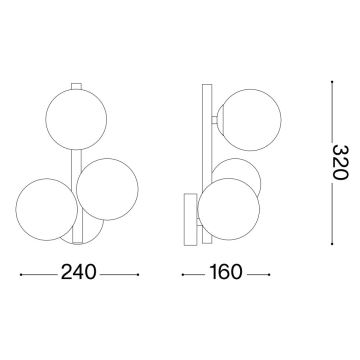 Ideal Lux - LED Nástenné svietidlo PERLAGE 1xG9/3W/230V zlatá