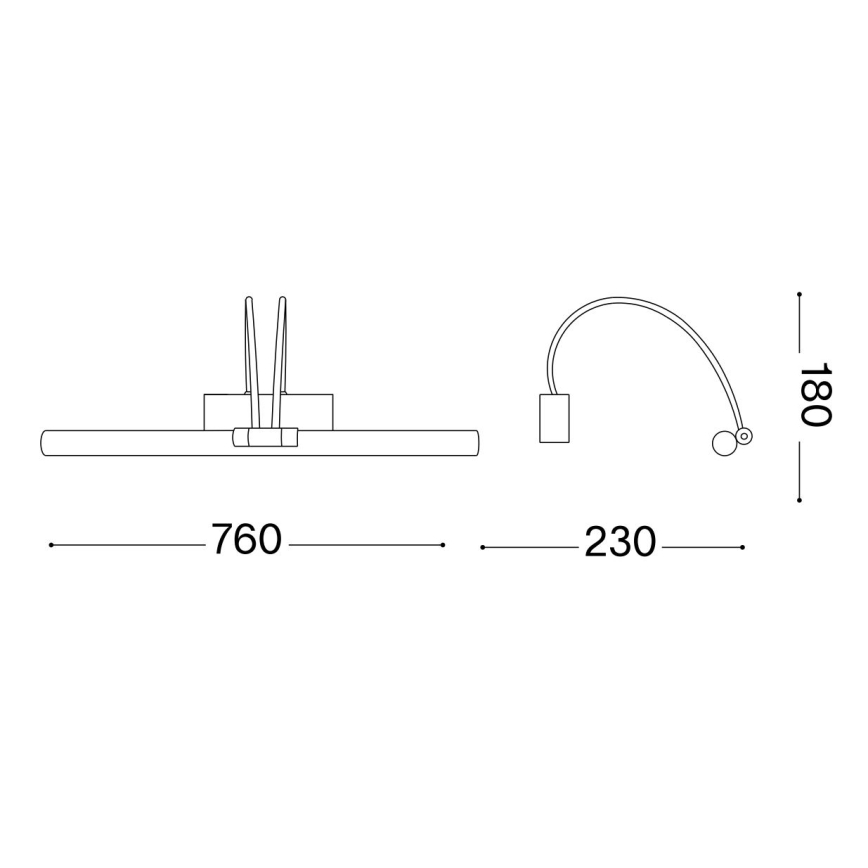 Ideal Lux - LED Obrazové svietidlo BOW LED/8W/230V 76 cm zlatá