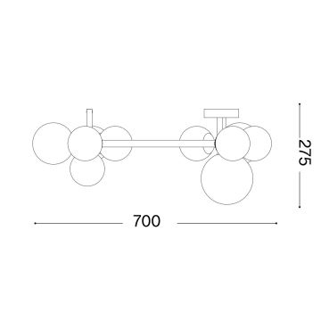 Ideal Lux - LED Prisadený luster PERLAGE 10xG9/3W/230V zlatá/biela