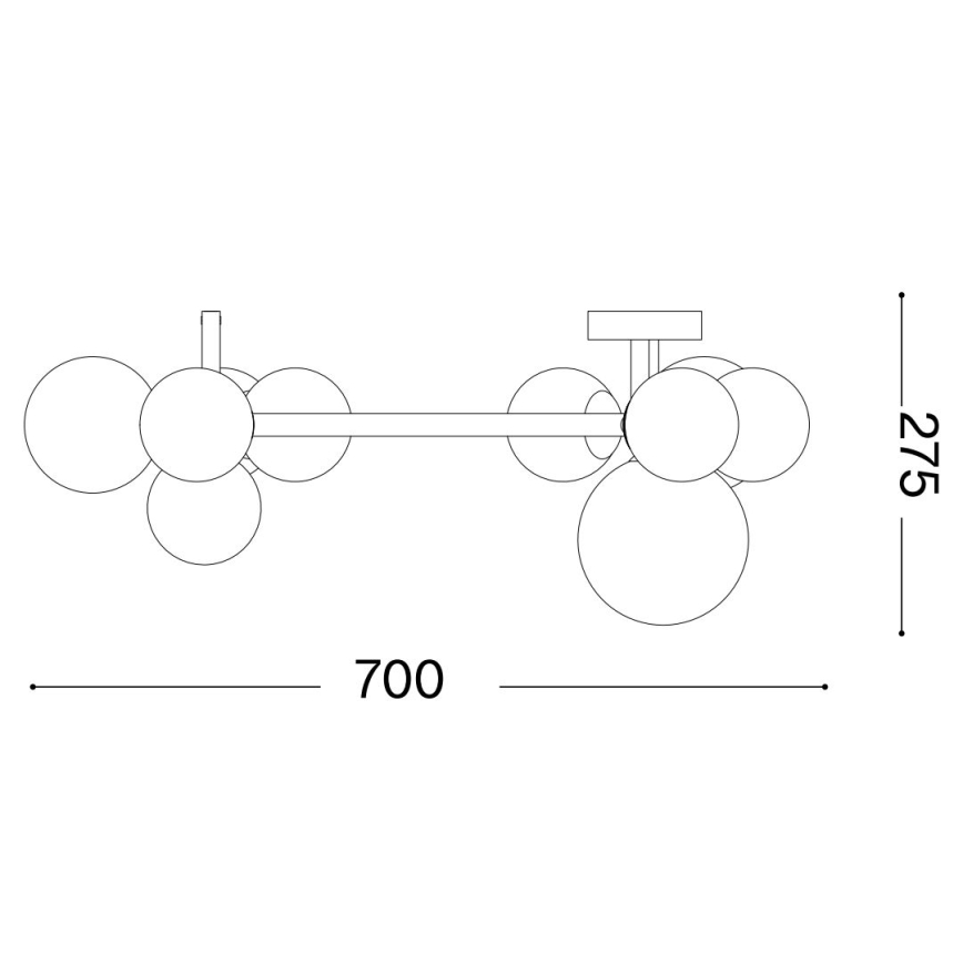 Ideal Lux - LED Prisadený luster PERLAGE 10xG9/3W/230V zlatá