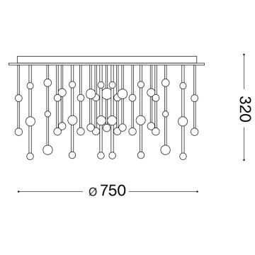 Ideal Lux - LED Stmievateľný prisadený luster ARMONY LED/77W/230V pr. 75 cm