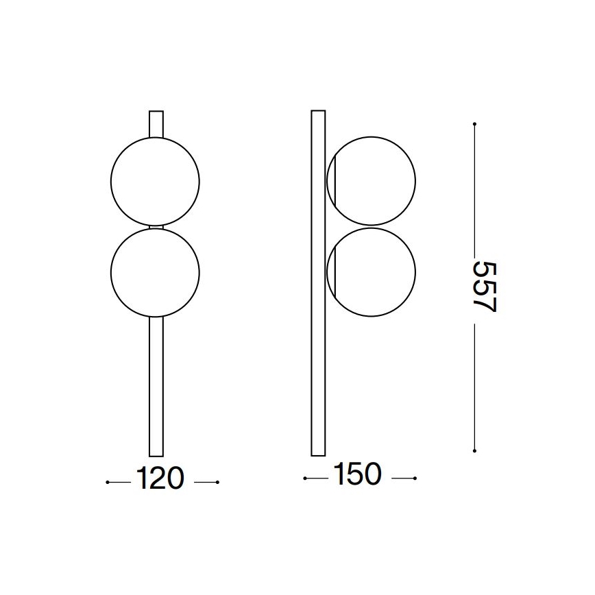 Ideal Lux - LED Stropné svietidlo BINOMIO 2xG9/3W/230V zlatá