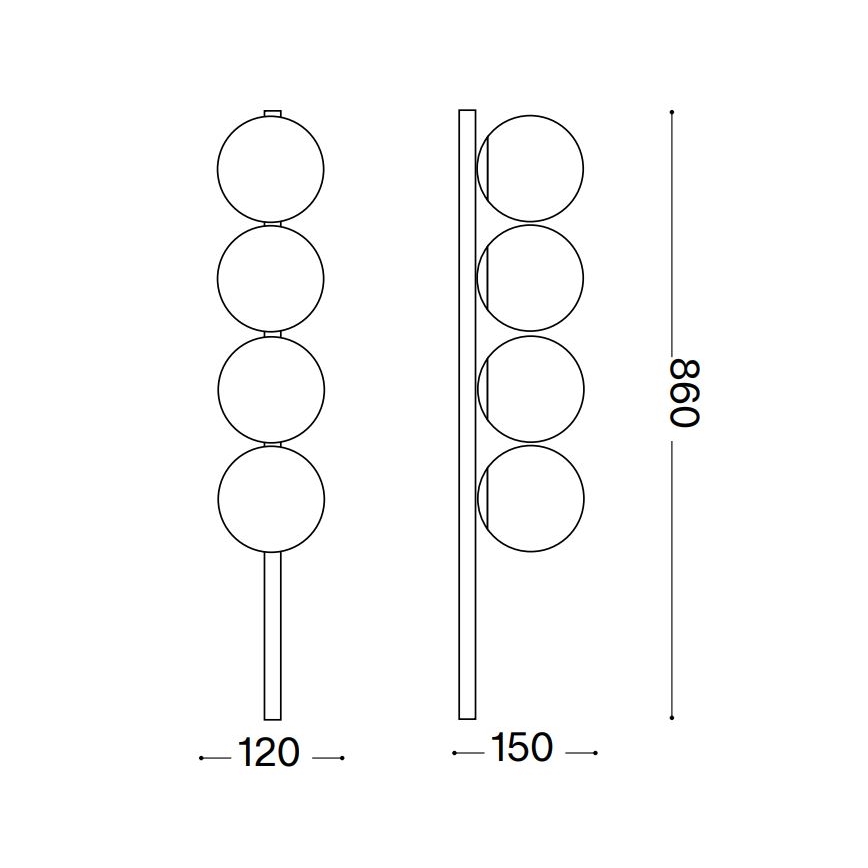 Ideal Lux - LED Stropné svietidlo BINOMIO 4xG9/3W/230V zlatá