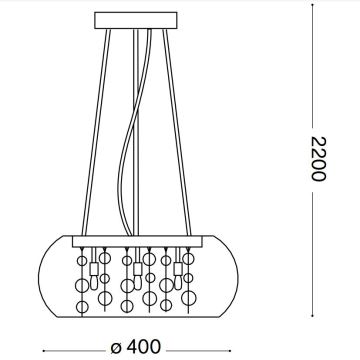 Ideal Lux - Luster na lanku AUDI 5xG9/40W/230V číra