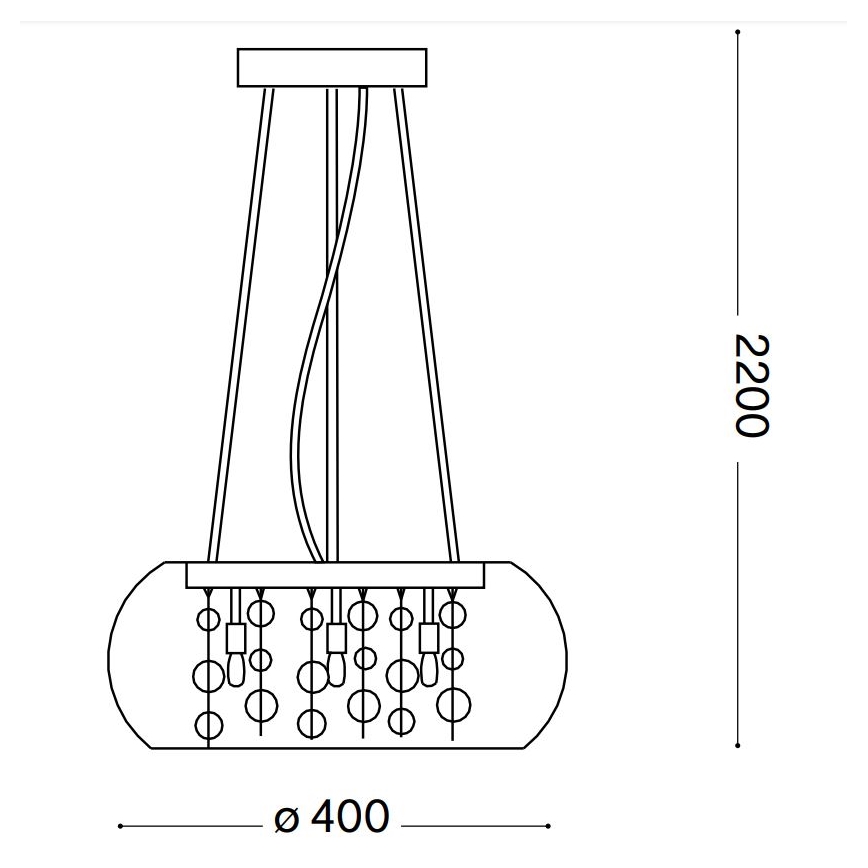 Ideal Lux - Luster na lanku AUDI 5xG9/40W/230V číra