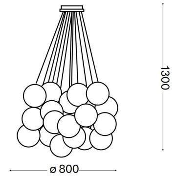 Ideal Lux - Luster na lanku MAPA PLUS 22xE14/40W/230V