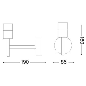 Ideal Lux - Nástenná montúra SET UP 1xE27/42W/230V zlatá