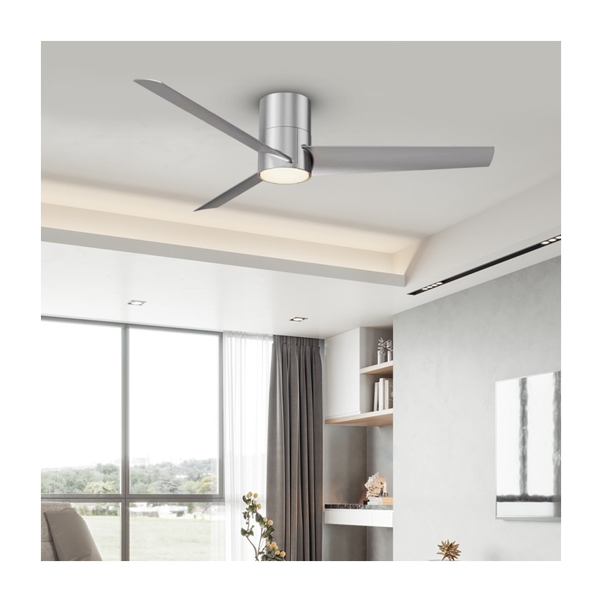 Immax NEO 07135-S - LED Stmievateľný stropný ventilátor FRESH LED/18W/230V Wi-Fi Tuya chróm + diaľkové ovládanie