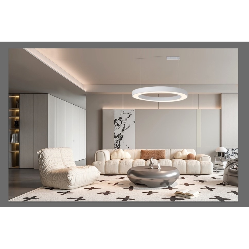 Immax NEO 07214L - LED Stmievateľný luster na lanku PASTEL LED/68W/230V 2700-6500K biela 95 cm Tuya + diaľkové ovládanie