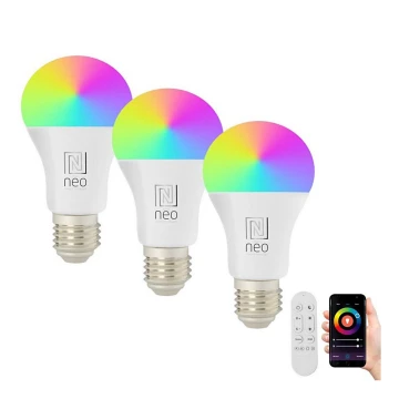 Immax NEO 07733CDO - SADA 3x LED RGB+CCT Stmievateľná žiarovka E27/11W/230V Wi-Fi Tuya + diaľkové ovládanie