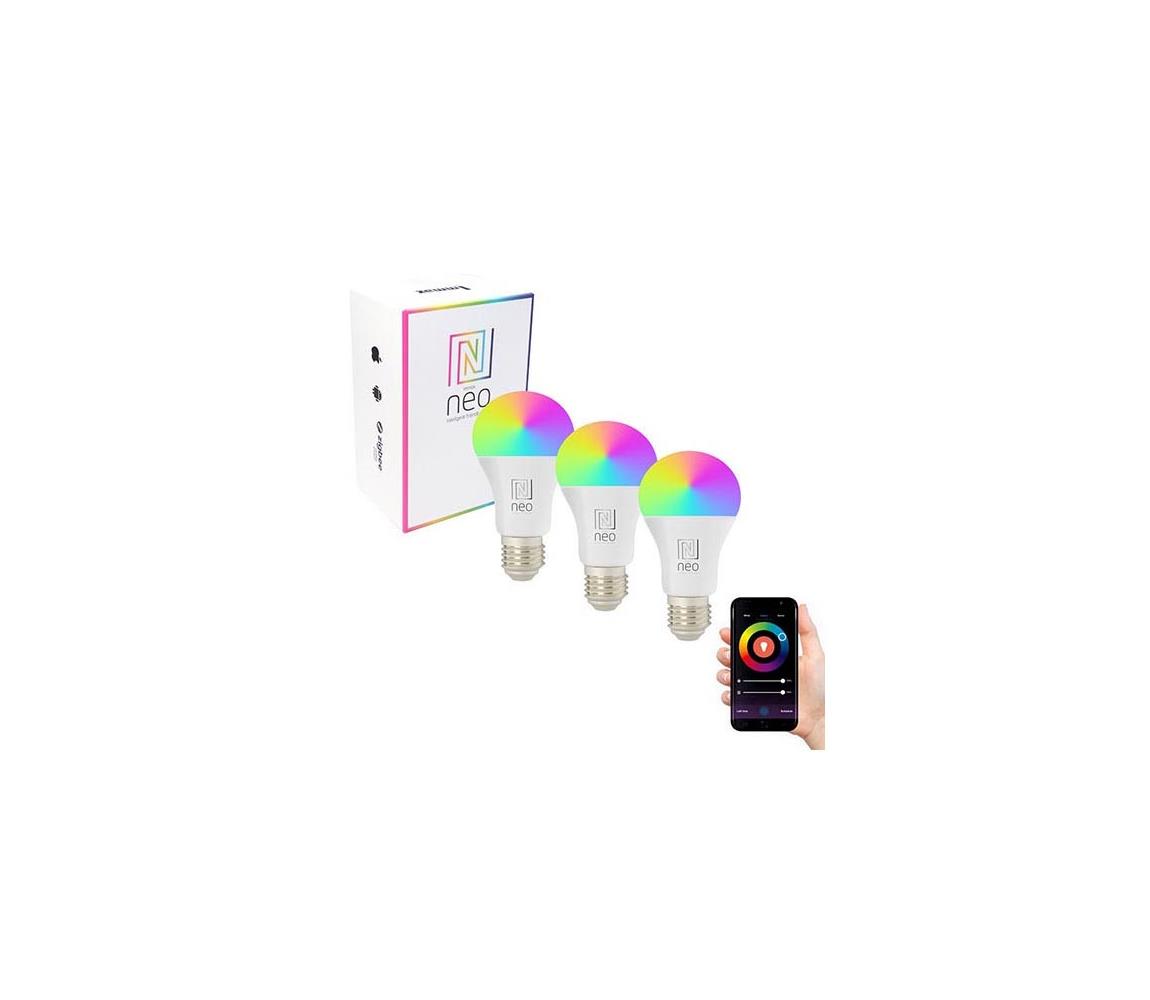  NEO SMART E27 11W RGB+CCT+CCT barevná a bílá, stmívatelná, Zigbee, TUYA, 3ks 07743C