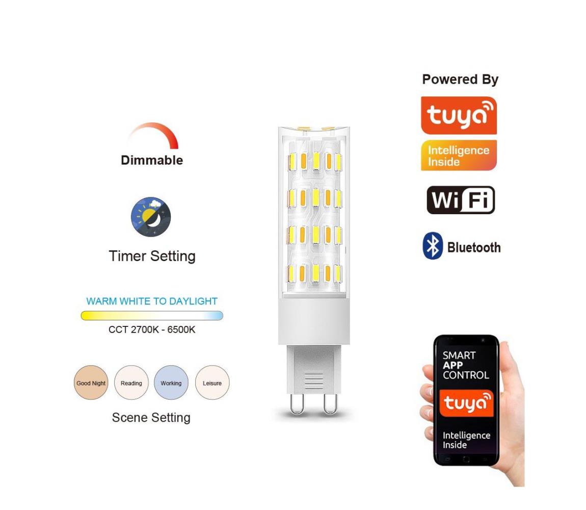 Obrázok Immax Neo Immax NEO 07763L - LED Stmievateľná žiarovka G9/4W/230V 2700-6500K Wi-Fi Tuya IM1058