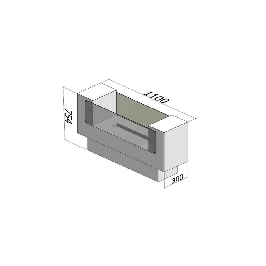 InFire - BIO krb 110x75 cm 3kW obojstranný