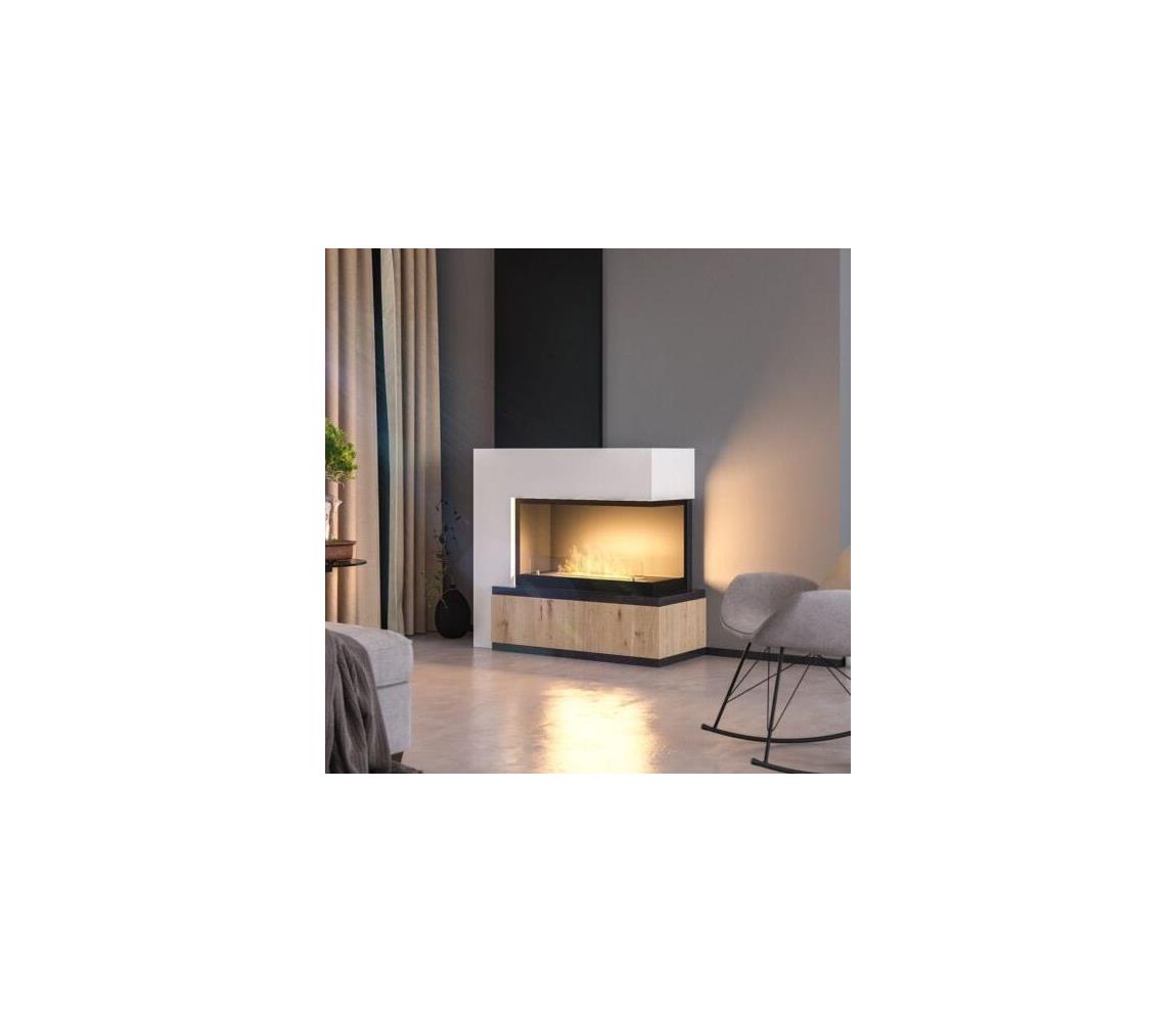 InFire InFire - Rohový BIO krb 80x45 cm 3,5kW čierna 