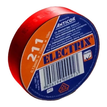 Izolačná páska ELECTRIX 15mm x 10m červená