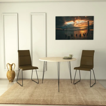 Jedálenský stôl SANDALF 75x90 cm béžová/čierna