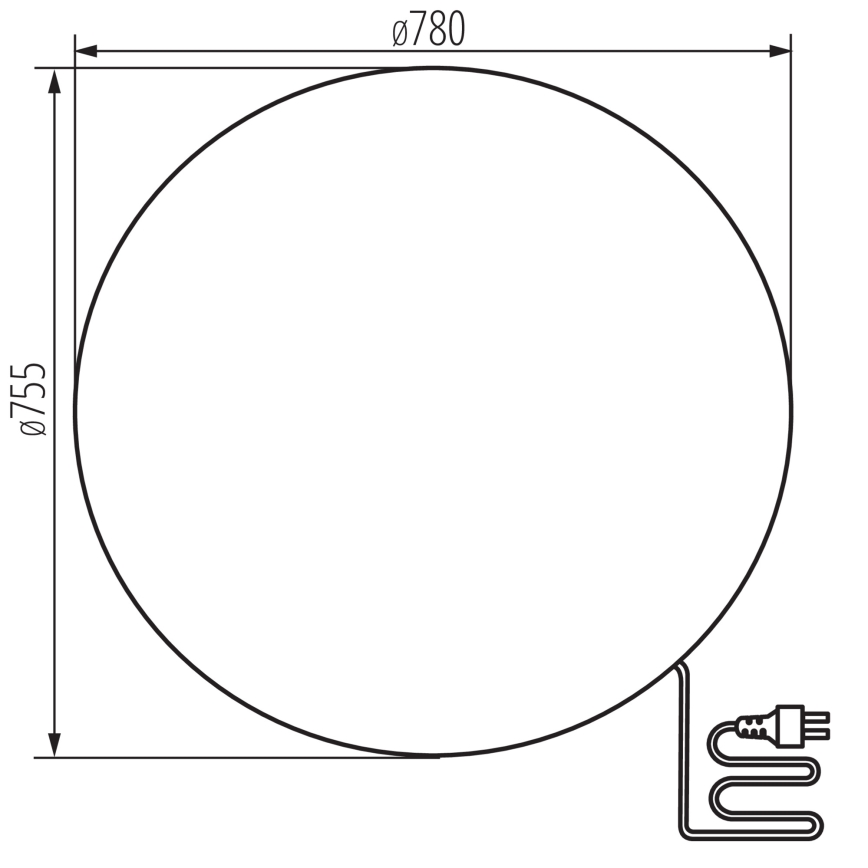 Vonkajšia lampa STONO 1xE27/25W/230V pr. 78 cm IP65