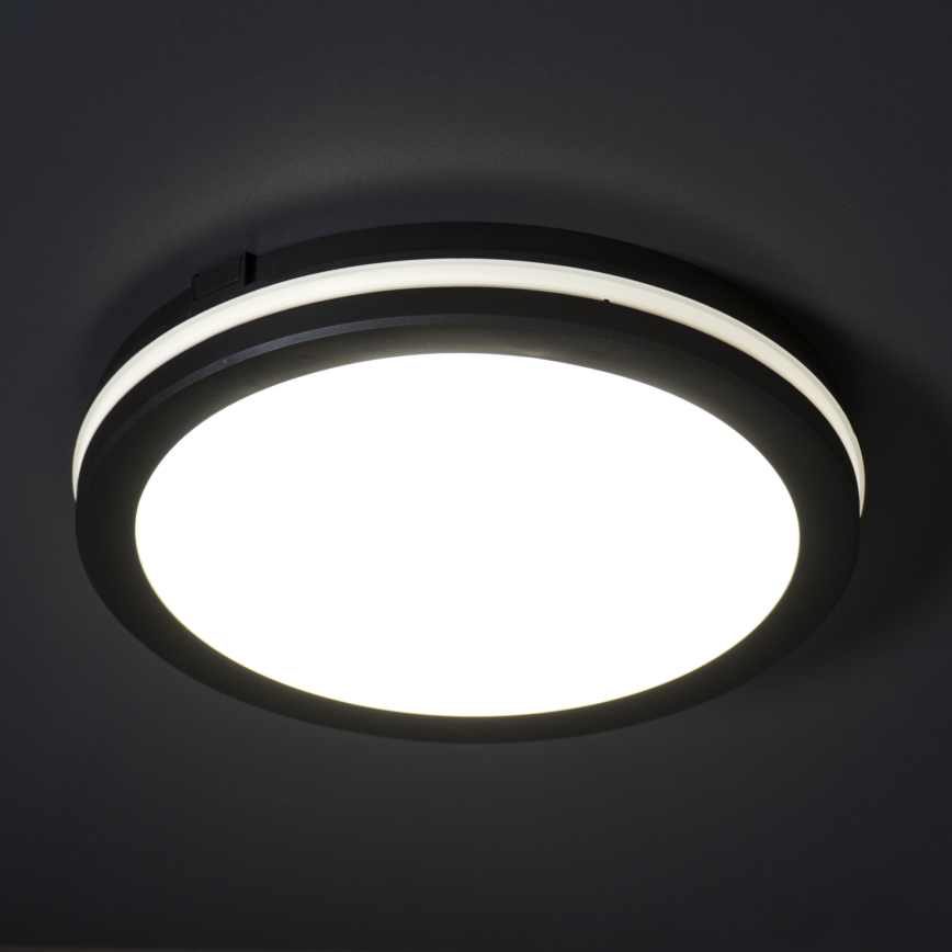 LED Vonkajšie stropné svietidlo BENO ECO LED/12W/230V 3000/4000/6500K pr. 20 cm IP65 čierna