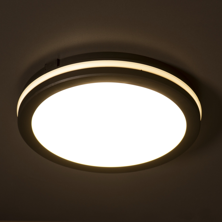 LED Vonkajšie stropné svietidlo BENO ECO LED/12W/230V 3000/4000/6500K pr. 20 cm IP65 čierna