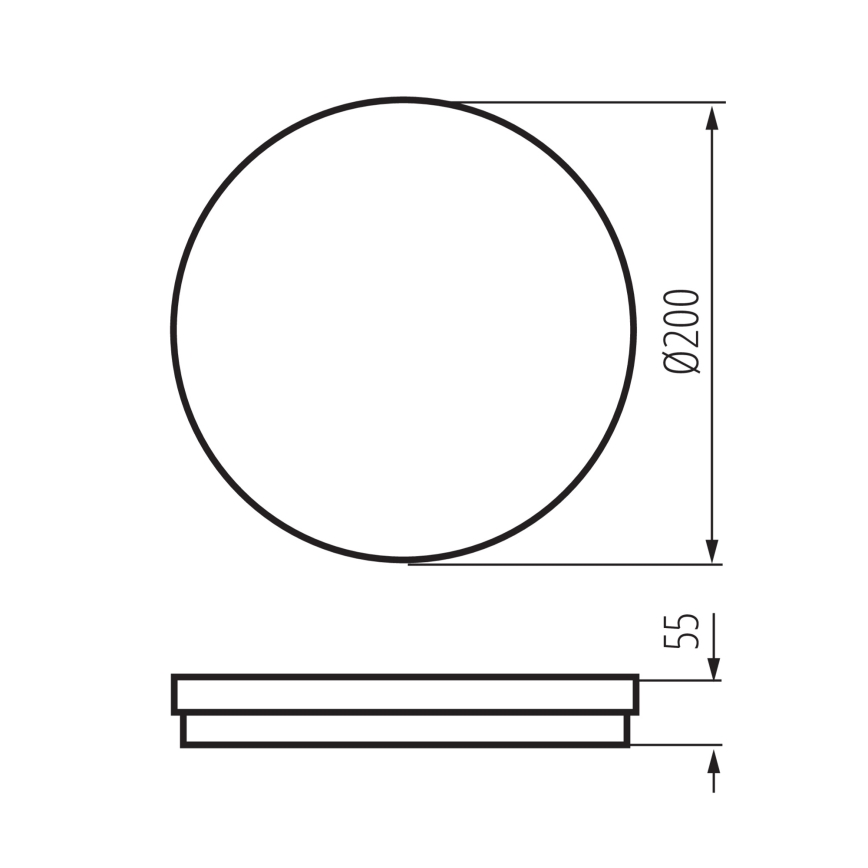 LED Vonkajšie stropné svietidlo BENO ECO LED/20W/230V 3000/4000/6500K pr. 20 cm IP65 čierna