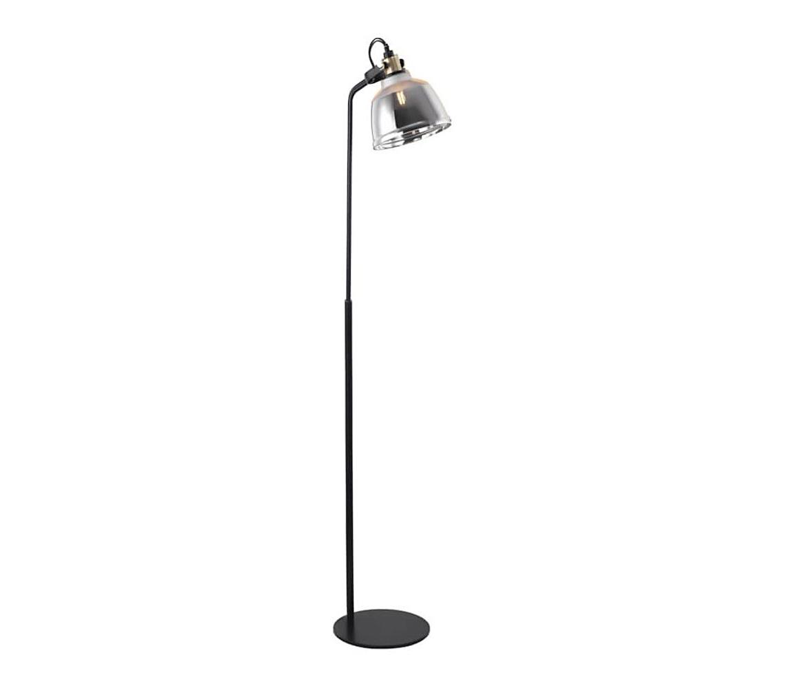 107001 - Stojacia lampa ASGARD 1xE27/11W/230V šedá/čierna/zlatá