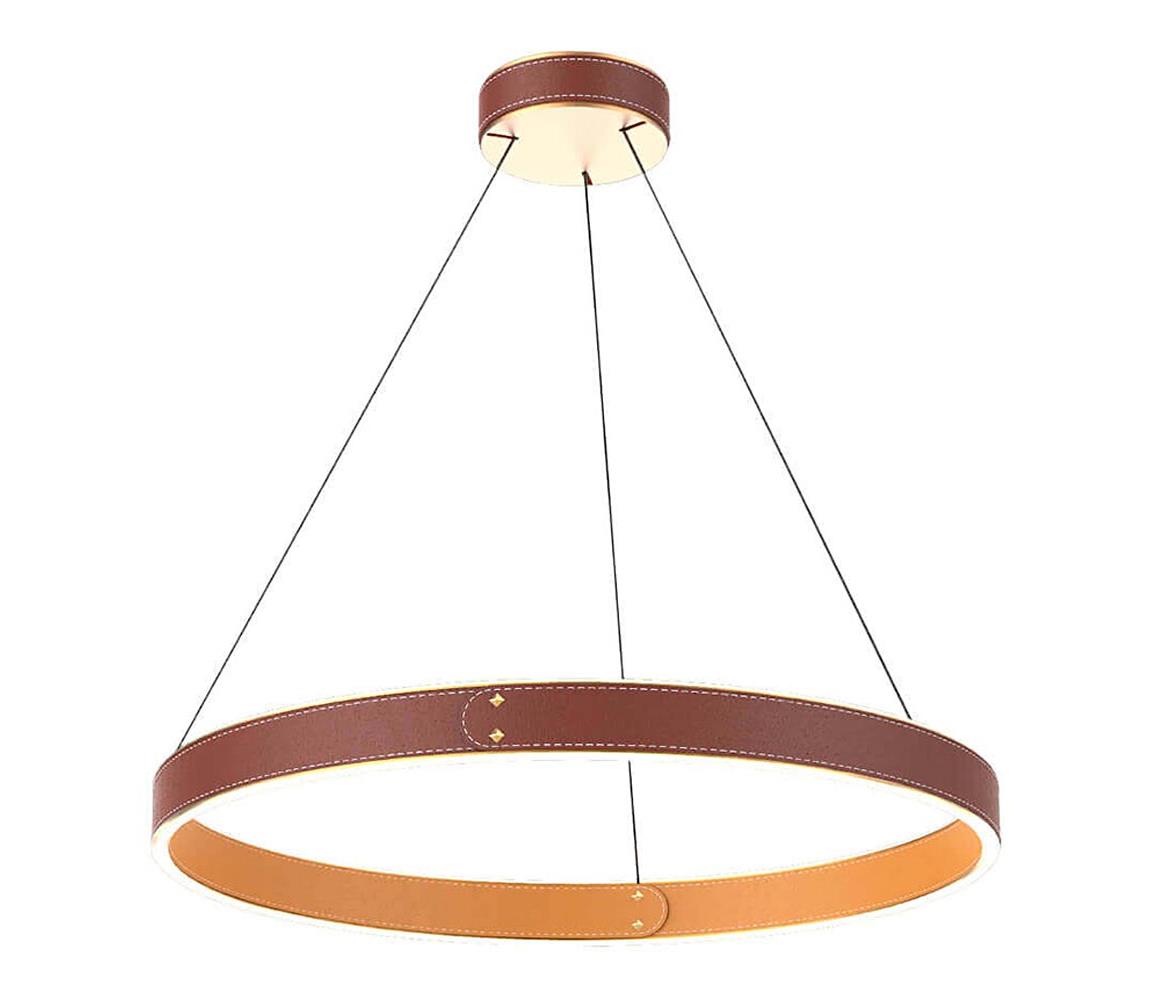    142027 - LED Luster na lanku LEATHER LED/47,8W/230V hnedá/oranžová 