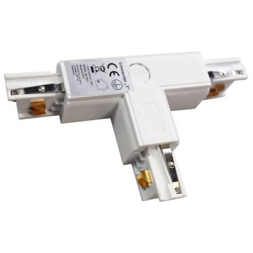 Konektor pre svietidlá v lištovom systéme 3-fázový TRACK biela typ T