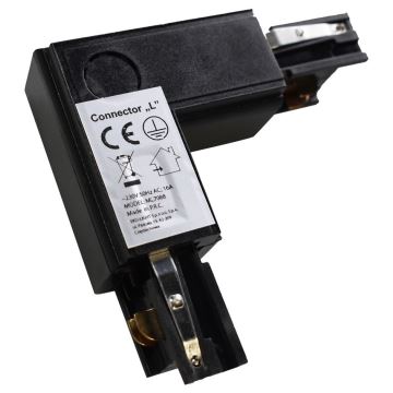 Konektor pre svietidlá v lištovom systéme 3-fázový TRACK čierna typ L