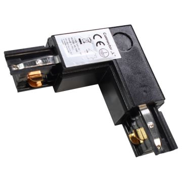Konektor pre svietidlá v lištovom systéme 3-fázový TRACK čierna typ L