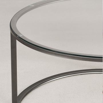 Konferenčný stolík BERLIN 60x45 cm čierna/číra