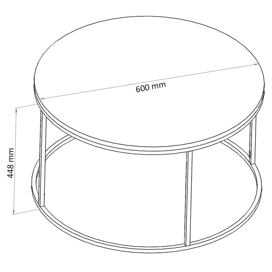 Konferenčný stolík BERLIN 60x45 cm čierna/číra