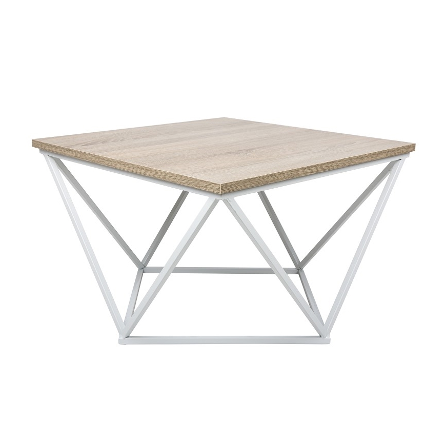 Konferenčný stolík CURVED 62x62 cm biela/hnedá