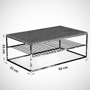 Konferenčný stolík ETNA 43x95 cm šedá/čierna