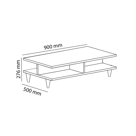 Konferenčný stolík ISABEL 27,6x90 cm hnedá/biela