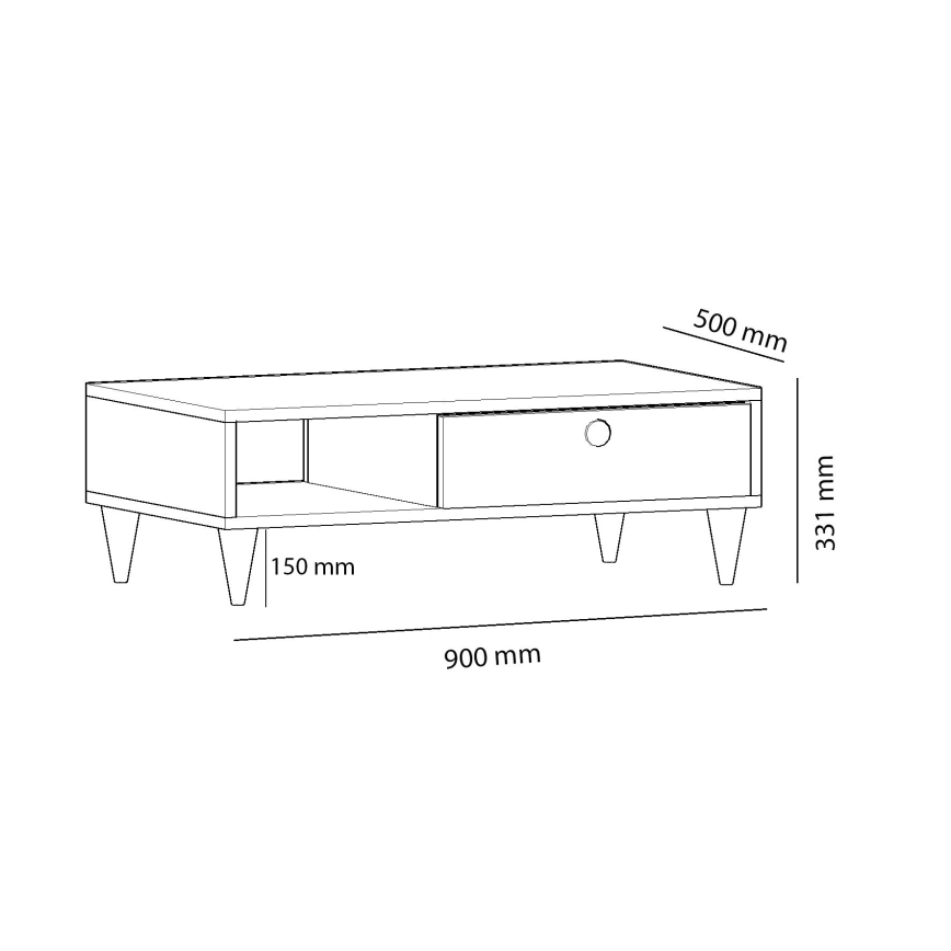 Konferenčný stolík SILVER 33x90 cm antracit/béžová