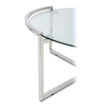 Konferenčný stolík SOLAS 40x90 cm chróm/číra