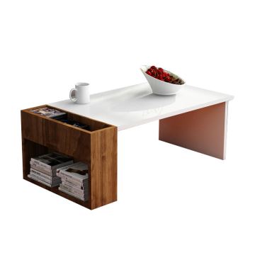 Konferenčný stolík VIEW 34x95 cm biela/hnedá