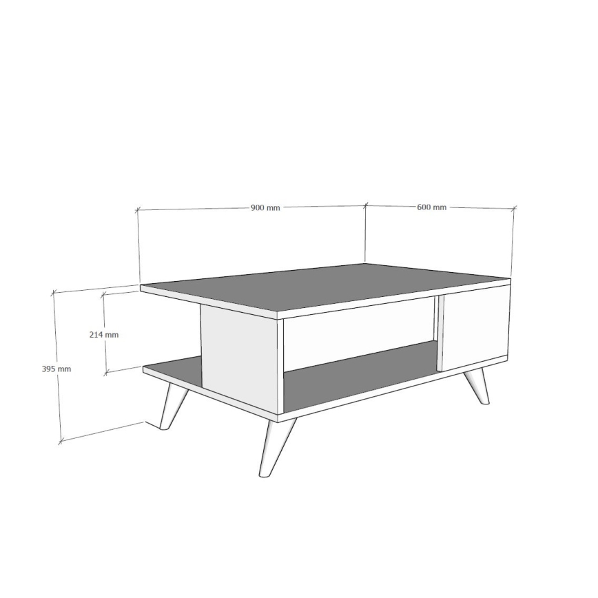Konferenčný stolík YUKA 39,5x90 cm hnedá/čierná