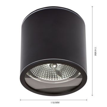 Kúpeľňové bodové svietidlo CHLOE AR111 1xGU10/15W/230V IP44 okrúhly čierna