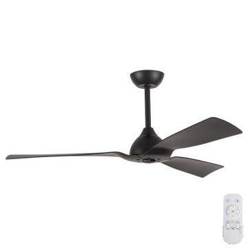 Kúpeľňový stropný ventilátor pr. 132 cm IP44 čierna + diaľkové ovládanie