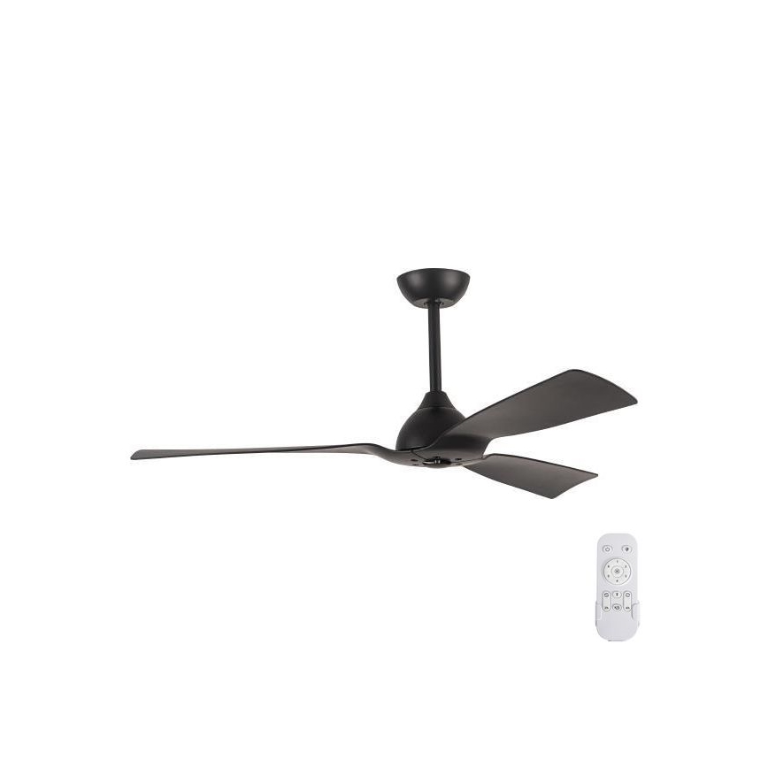 Kúpeľňový stropný ventilátor pr. 132 cm IP44 čierna + diaľkové ovládanie