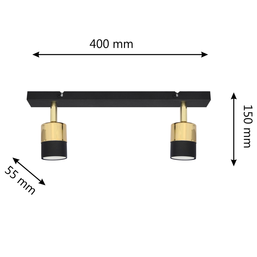 LED Bodové svietidlo TUBSSON 2xGU10/4,8W/230V čierna/zlatá