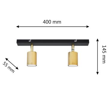 LED Bodové svietidlo TUNE 2xGU10/4,8W/230V zlatá/čierna