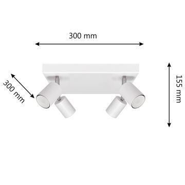 LED Bodové svietidlo TUNE 4xGU10/4,8W/230V biela