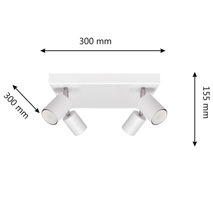 LED Bodové svietidlo TUNE 4xGU10/4,8W/230V biela