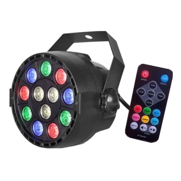 LED Disco reflektor LED/12W/230V multicolor + diaľkové ovládanie