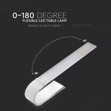 LED Flexibilná stmievateľná stolná lampa LED/6,5W/5V 2000 mAh 3000K/4500K/6000K