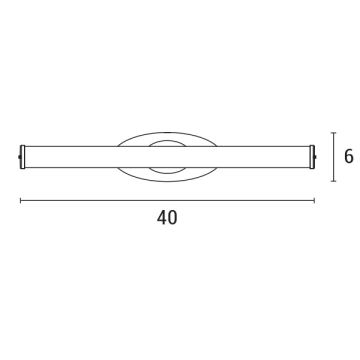 LED Kúpeľňové osvetlenie zrkadla LED/6W/230V 4000K 40 cm IP44 chróm